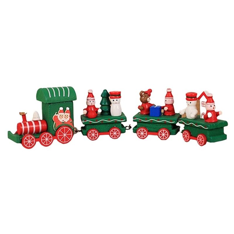 Factory Price Christmas Wooden Train Set Pcs Green Buy At Best