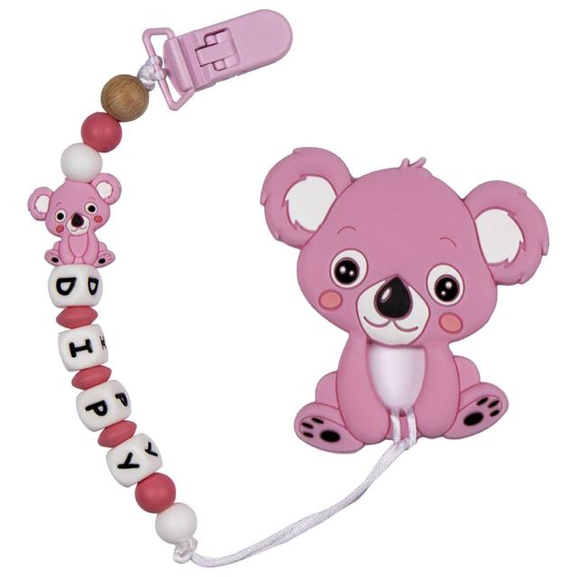 Babies Basic - Customized Pacifier Clip - Teddy - Pink