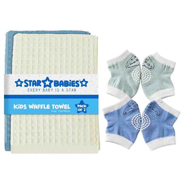 Star Babies - Waffle Towel - 70 x 140cm With Baby Knee Pad