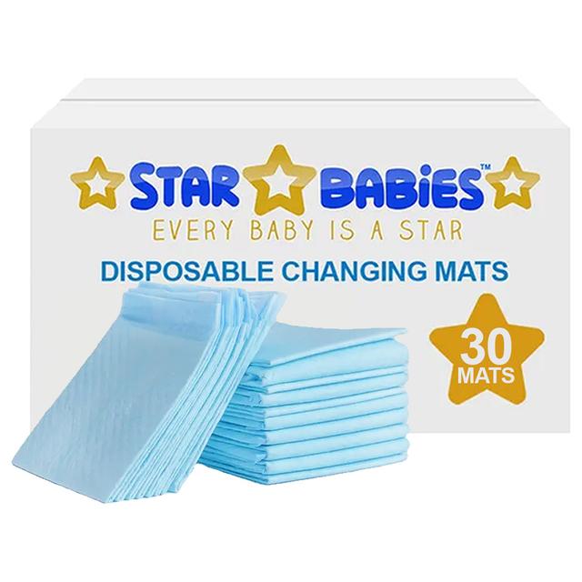 Star Babies - Disposable Changing Mat - L - 45 X 60 cm - 30pcs - Blue