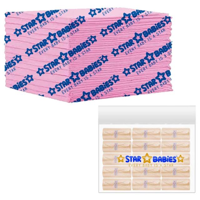 Star Babies - Disposable Changing Mat 15pcs & Scented Bag 15pcs - Pink