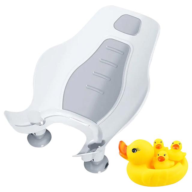 Star Babies - Sink Bather Sling White Grey w/ Rubber Duck 4pcs - White Grey