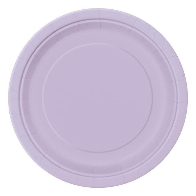 Unique - Round Party Plate - Lavender - 18 cm - Pack of 8