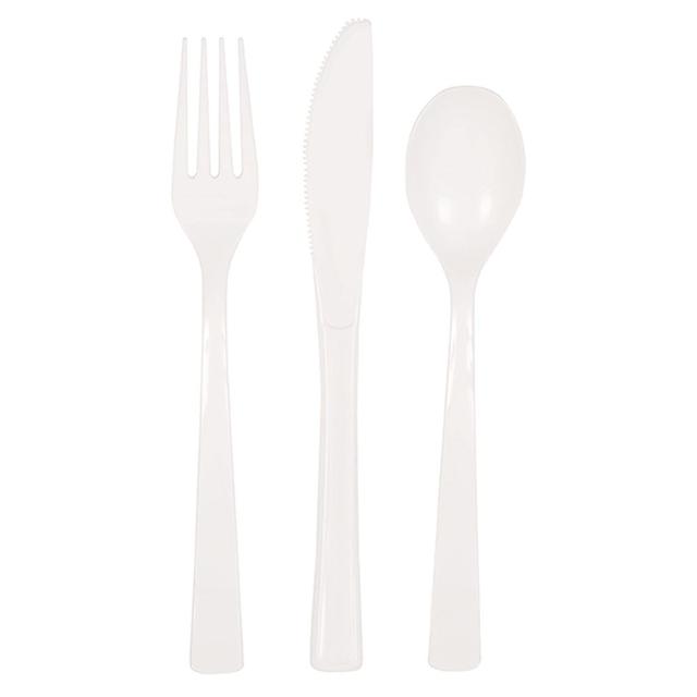 Unique - Disposable Cutlery - White - 18pcs