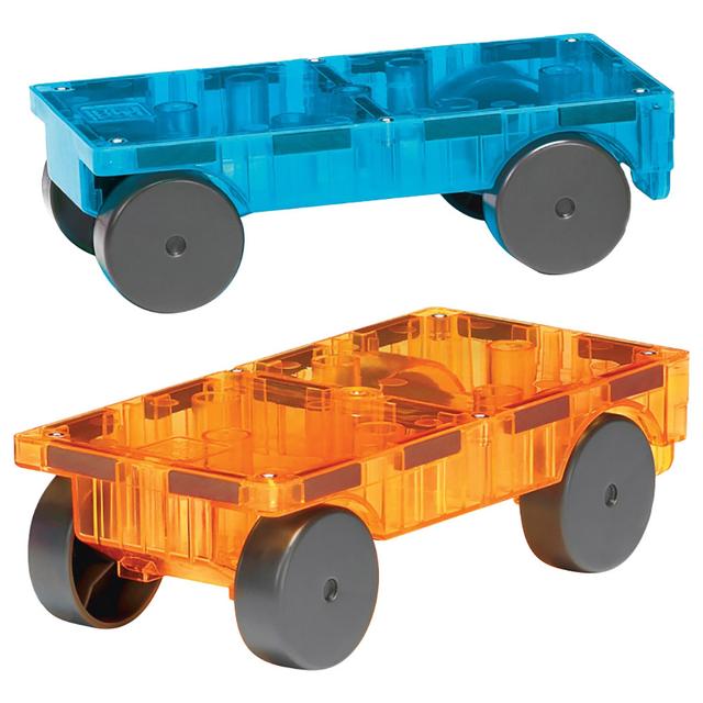 Magna-Tiles - Cars Expansion Set - Blue/Orange - 2pcs