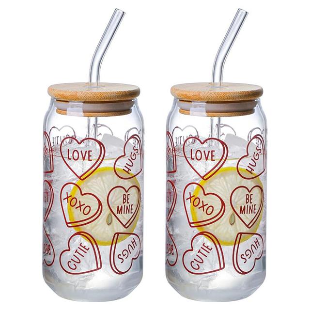 1Chase - Borosilicate Drinking Glasses - Valentine - 550 ml - Pack of 2