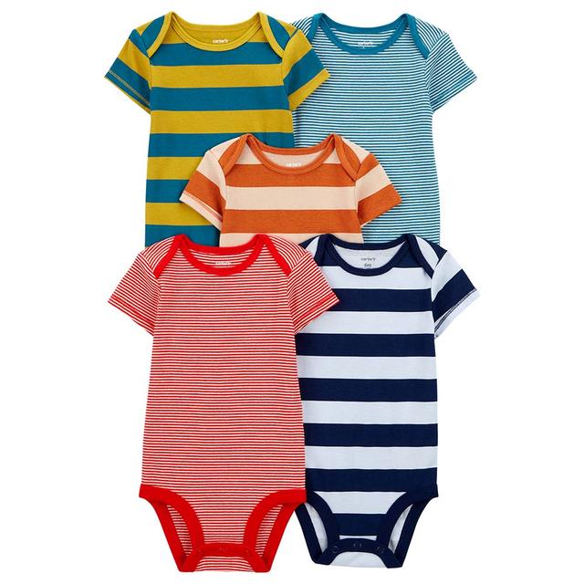 Carters - 5pc-Set - Striped Short-Sleeve Bodysuits