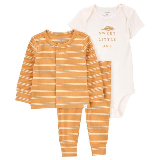 Carters - 3pc-Set - Bodysuit & Striped Pyjama Suit