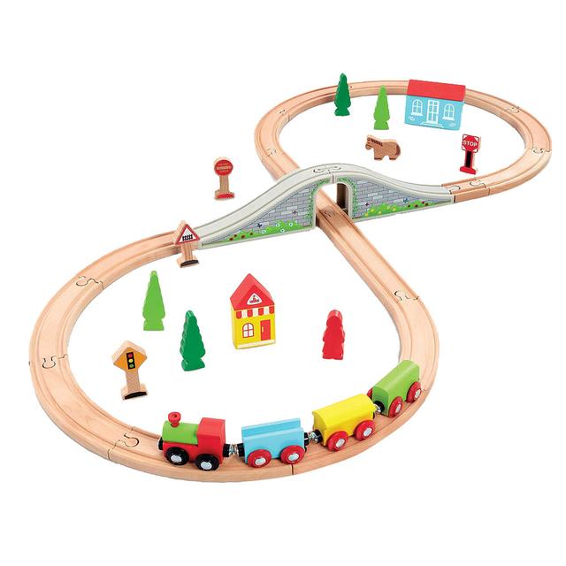 ELC - Wooden Little Town Train Playset - 35pcs