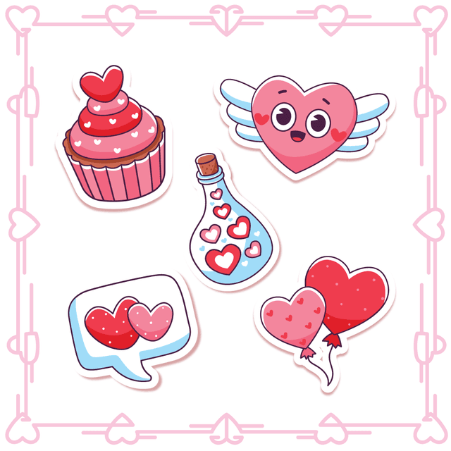 Twinkle Hands - Hand Drawn Valentine Love Stickers