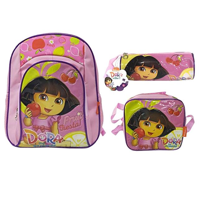 Dora The Explorer - School Backpack - 14-Inch, Lunch Bag And Pencil Bag Set