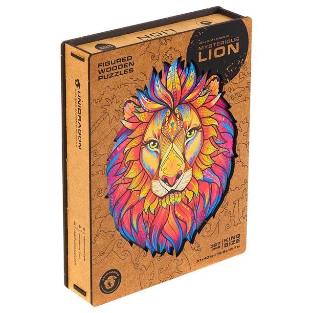 Unidragon - Figured Wooden Puzzle Kit - Mysterious Lion - King - 327pcs