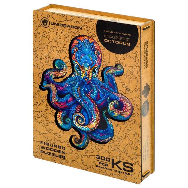 Unidragon - Figured Wooden Puzzle Kit - Magnetic Octopus - King - 300pcs