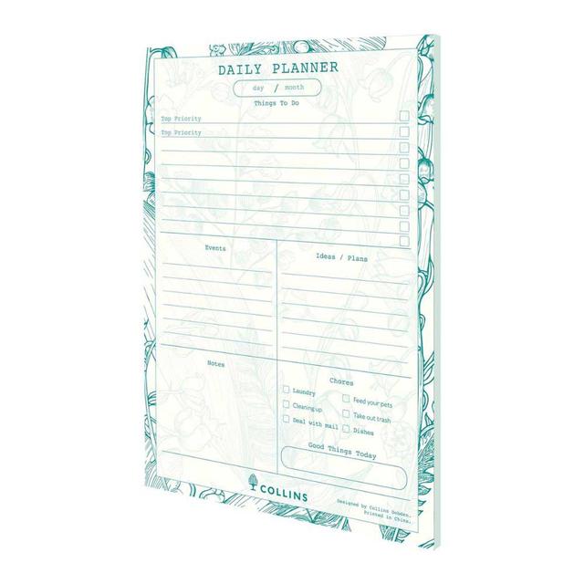 Collins - Tara A5 Daily Desk Pad - White/Green