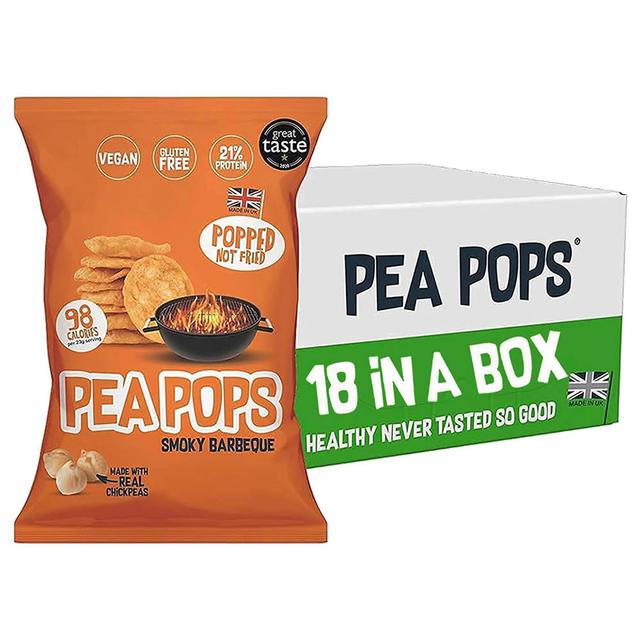 Food Factor - Pea Pops Healthy Protein Chips - Smokey BBQ - 23 g - Pack of 18