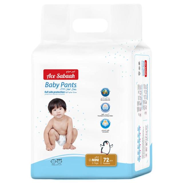 Ace Sabaah - Baby Diaper Pants - Size 2 - Mini - 3-7kg - 72pcs