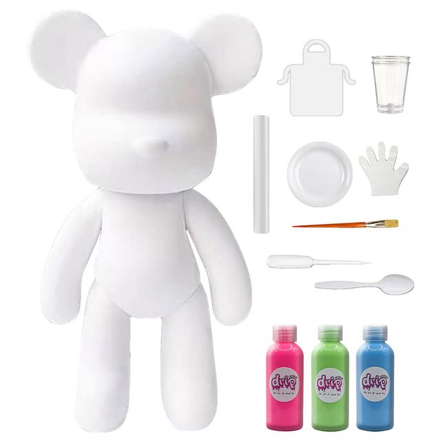 Drip - DIY Acrylic Fluid Paint Bear Complete Craft Kit - 18 cm