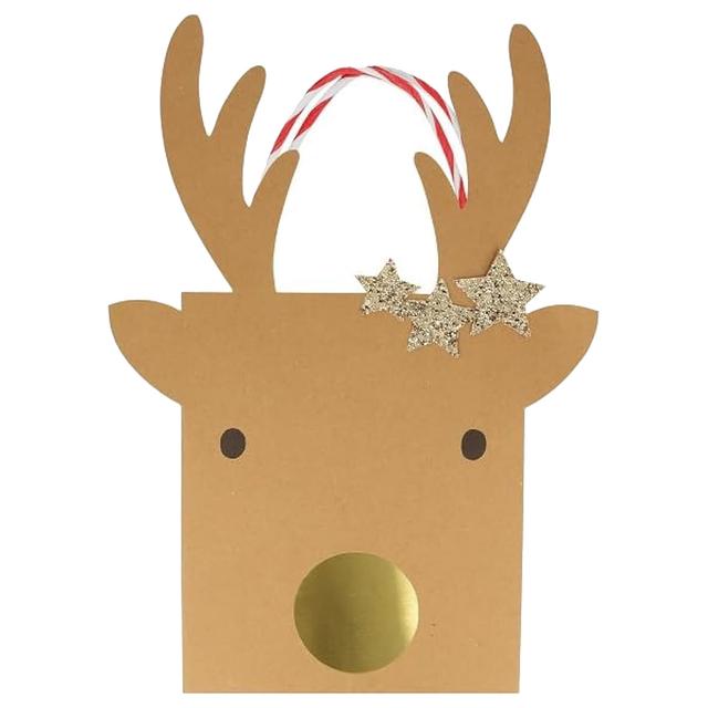 Meri Meri - Medium Reindeer With Stars Gift Bags - 2pcs