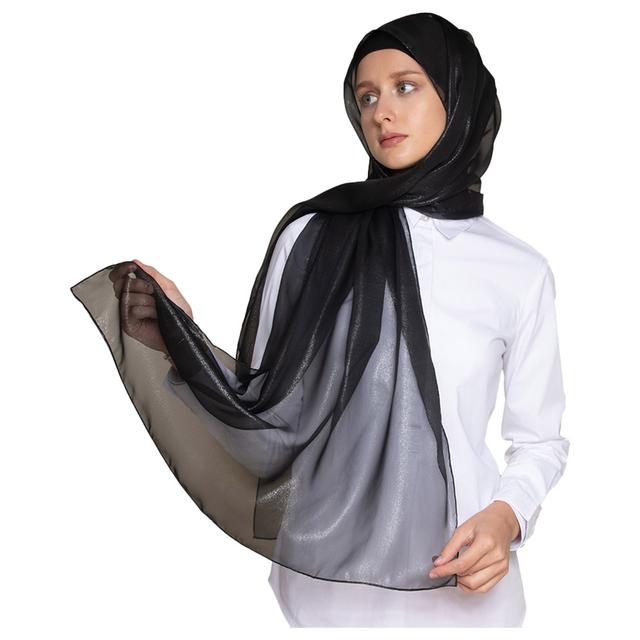 Luxy Hijab - Chiffon Hijab - Black Metallic Sparkle