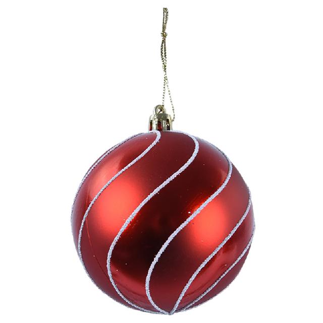 Kaemingk - Bauble On Wire Shatterproof - 8 cm - Red