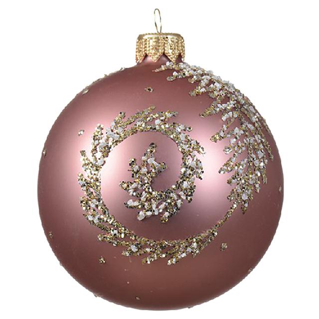 Kaemingk - Bauble Glass Matt Large Curl - 8 cm - Velvet Pink