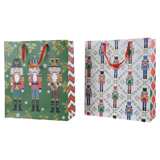 Kaemingk - Paper Gift Bag w/ Handle - 48 cm - Nutcrackers - Style May Vary