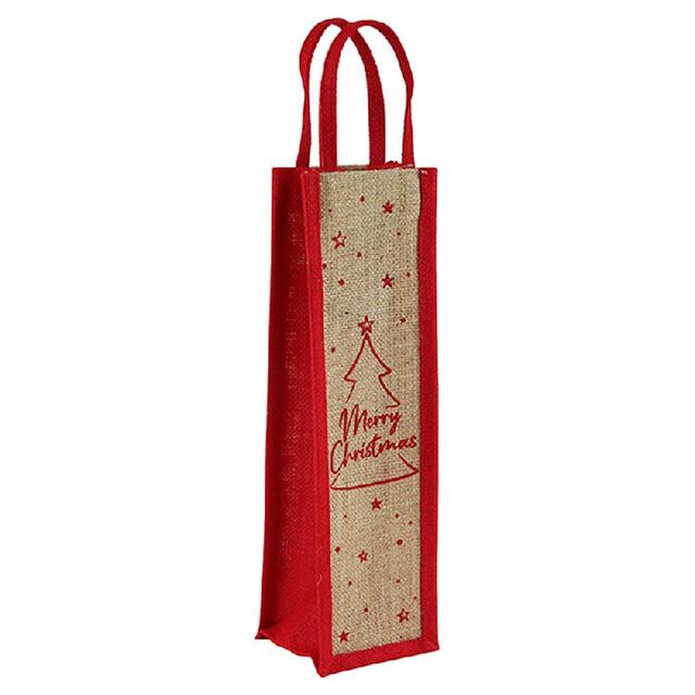 North Pole - 32775 Jute Bottle Bag w/ Handle 