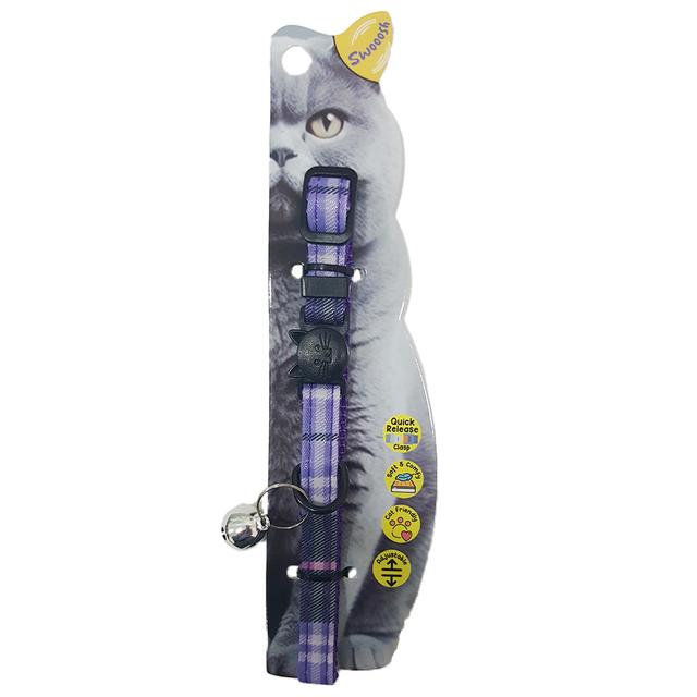 Nutrapet - Swooosh Bright And Beautiful Grid Cat Collar - Purple