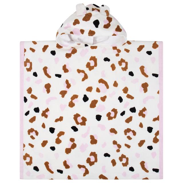 Swim Essentials - Kaki Leopard Poncho - Off-white