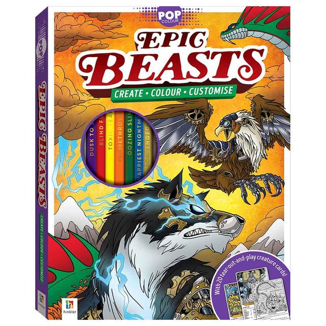 Pop Colour Epic Beasts Pencils 10pcs w/ Creature Cards