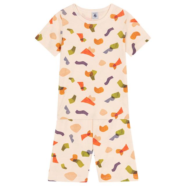 Petit Bateau - 2pc-Set - Boy's Short Cotton Print Pyjama Set - Beige