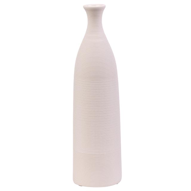 A'ish Home - Ceramic Wrinkle Vase - White - Medium