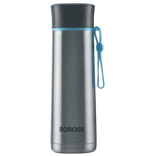 Borosil - Sprint Vacuum Insulated Water Bottle - Silver - 400 ml