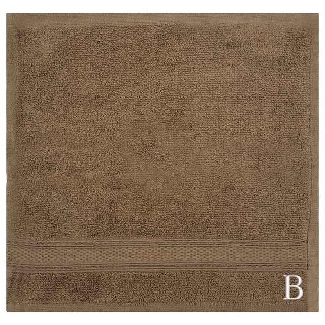 Byft - Letter B Monogrammed Face Towel - 30 x 30 cm - 6pcs - Dark Beige