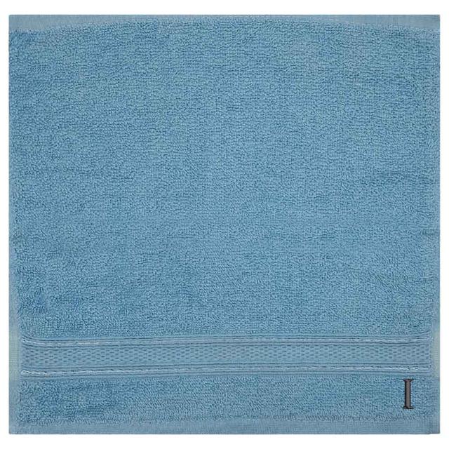 Byft - Letter I Monogrammed Face Towel - 30 x 30 cm - 6pcs - Light Blue