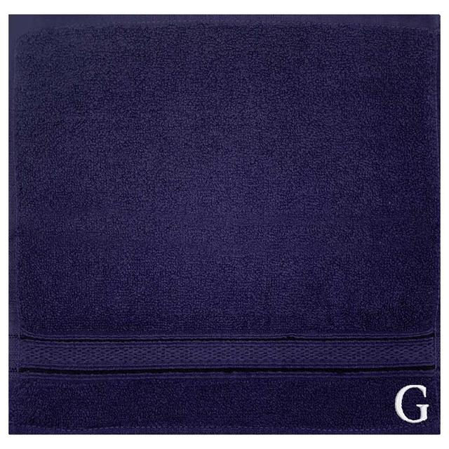 Byft - Letter G Monogrammed Face Towel - 30 x 30 cm - 6pcs - Navy Blue