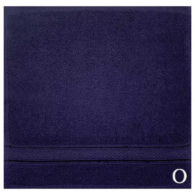 Byft - Letter O Monogrammed Face Towel - 30 x 30 cm - 6pcs - Navy Blue