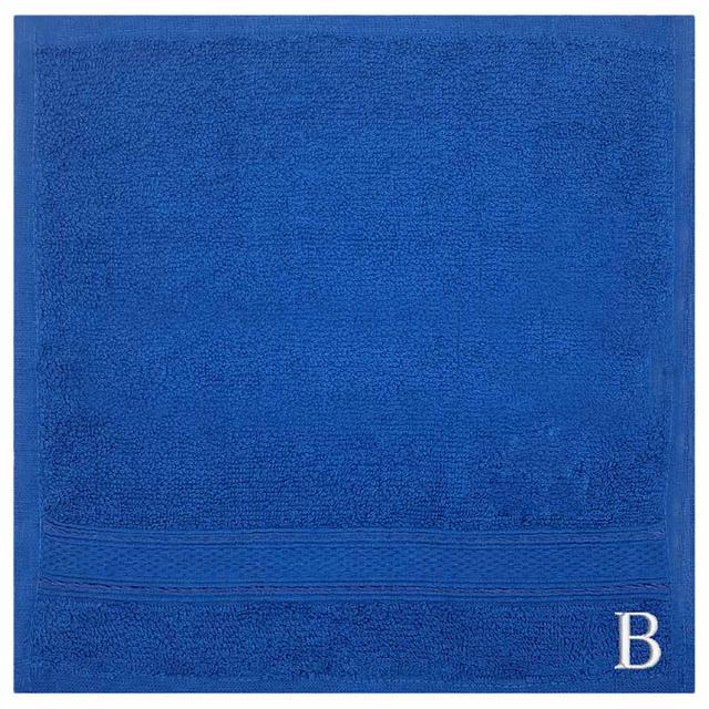 Byft - Letter B Monogrammed Face Towel - 30 x 30 cm - 6pcs - Royal Blue