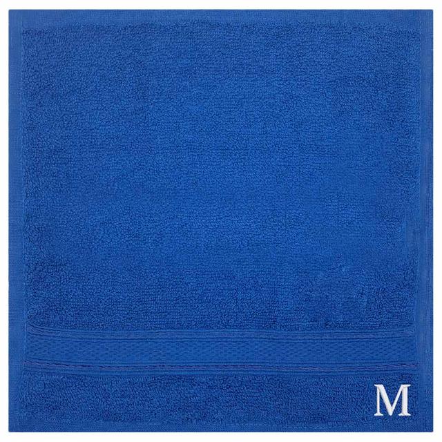 Byft - Letter M Monogrammed Face Towel - 30 x 30 cm - 6pcs - Royal Blue