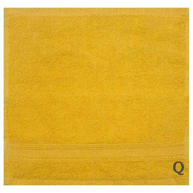 Byft - Letter Q Monogrammed Face Towel - 30 x 30 cm - 6pcs – Yellow