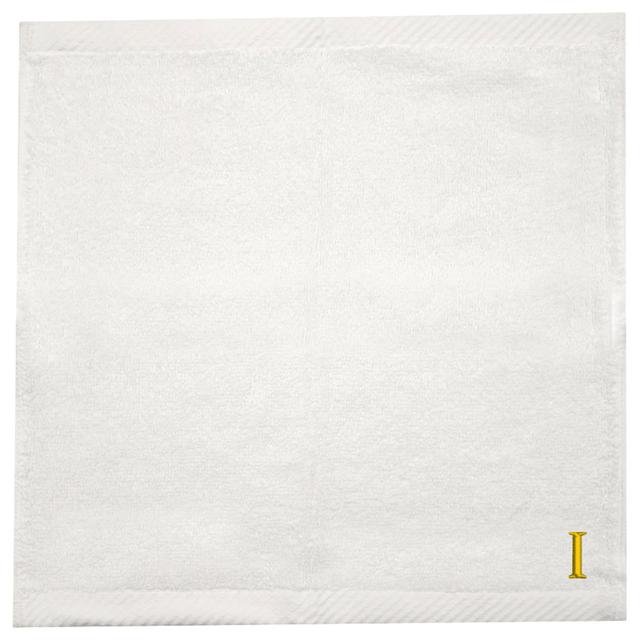 Byft - Letter I Monogrammed Face Towel - 33 x 33 cm - 6pcs - Golden/White