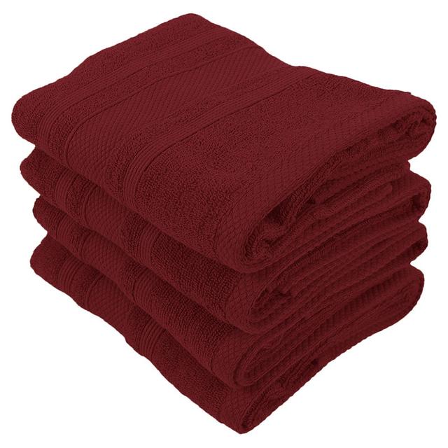 BYFT - Home Castle Premium Hand Towel - Maroon - 50 x 90cm - Pack of 4