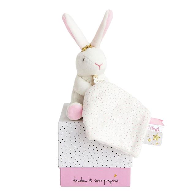 Doudou Et Compagnie - Star Bunny Comforting Toy - Pink - 10cm