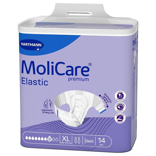 Molicare - 8D-Elastic Adult Diaper - XL - 14pcs - 140-175 cm