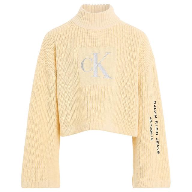 Calvin Klein - Metallic Mono Rollneck Sweater - Vanilla