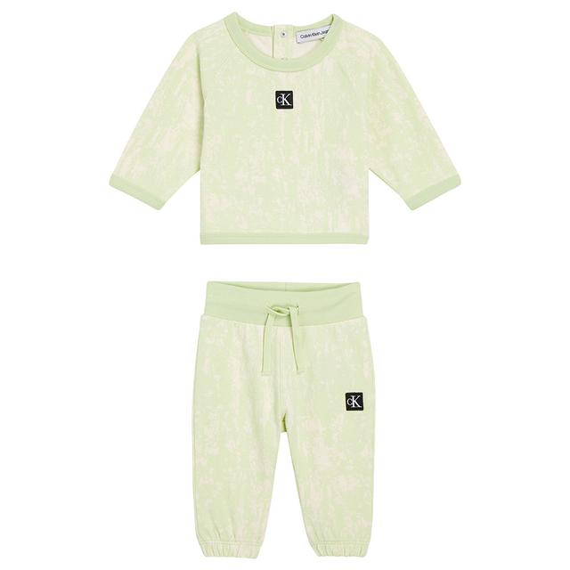 Calvin Klein - 2pc-Set Earthy Crinkle Printed Set - Green