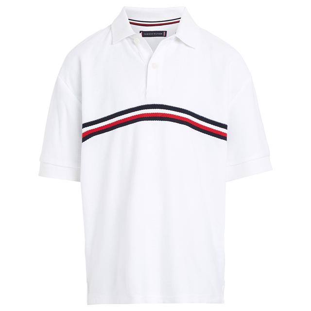 Tommy Hilfiger - Jaquard Global Stripes Short Sleeves Polo T-Shirt - White