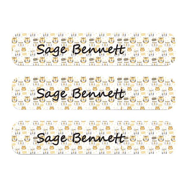 Ladybug Labels - Personalized Waterproof Large Labels - Stripe Tiger - 30pcs