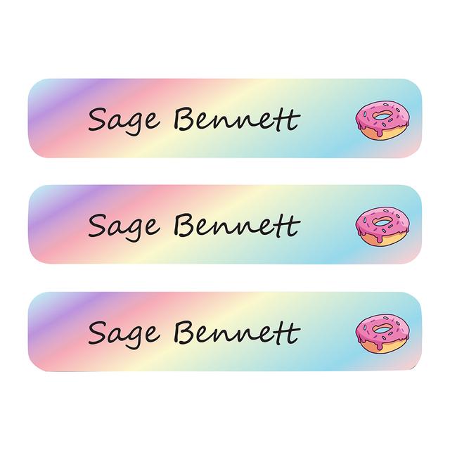 Ladybug Labels - Personalized Waterproof Large Labels - Donut - 30pcs