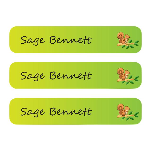 Ladybug Labels - Personalized Waterproof Labels - Adorable Squirrel - 111pcs